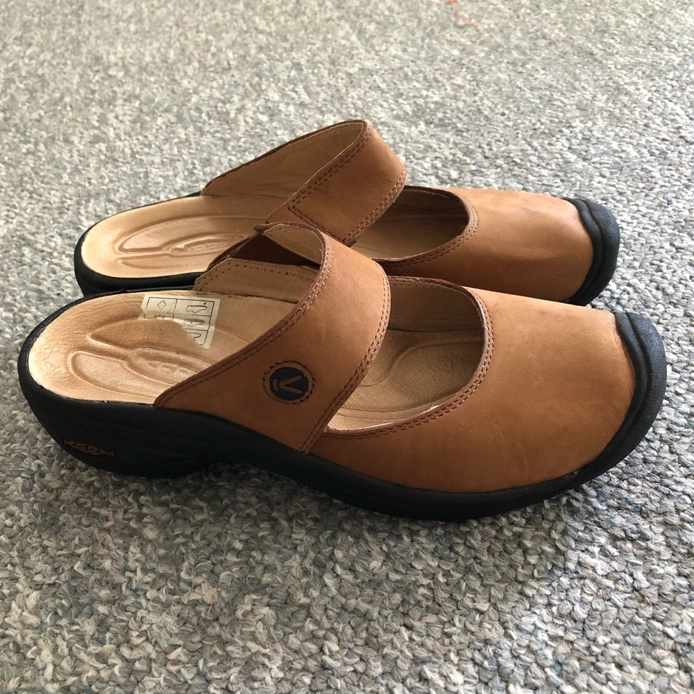Keen nubuck mary janes mules brown Size 8